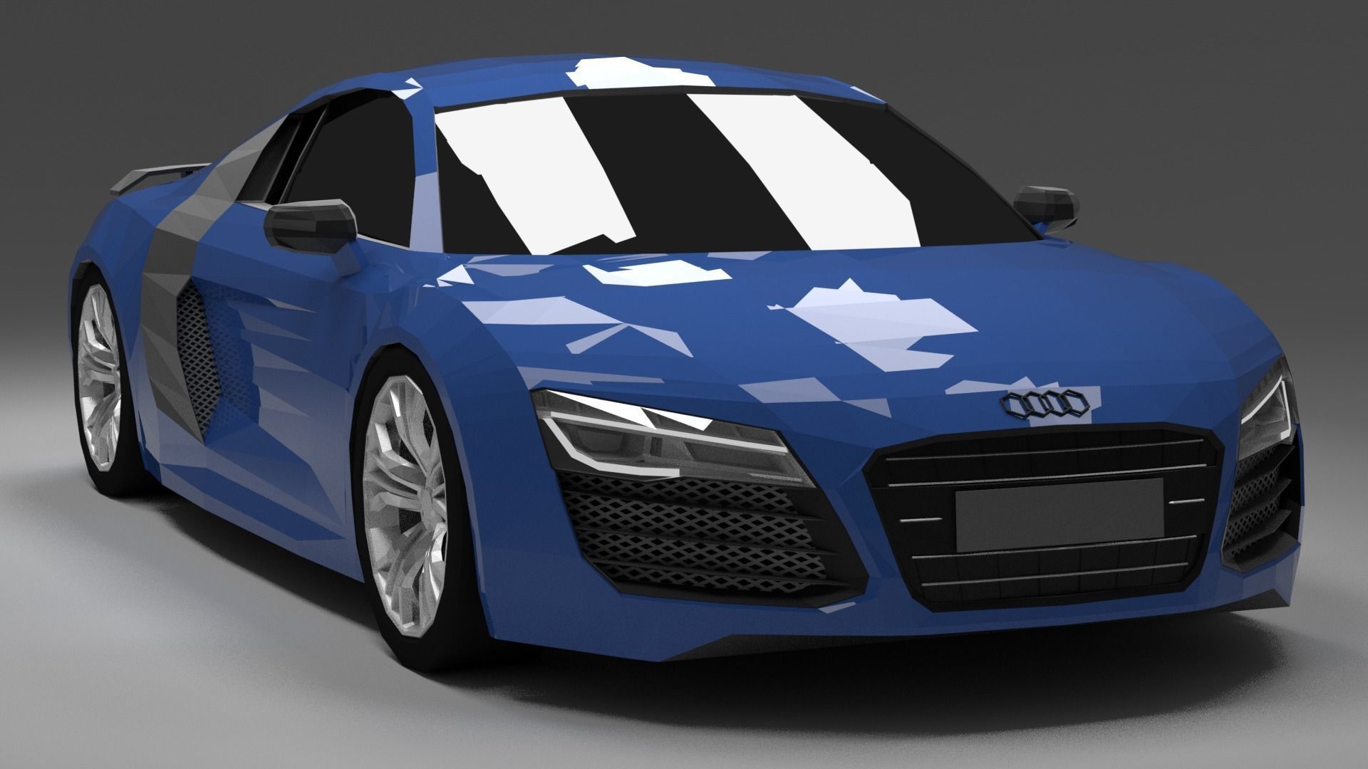 Audi R8 low poly Free 3D model_4