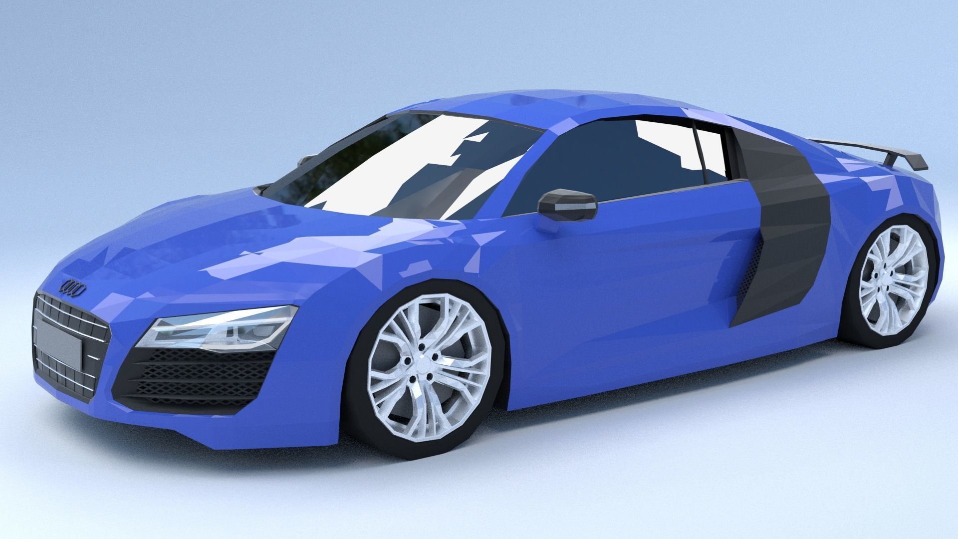 Audi R8 low poly Free 3D model_1
