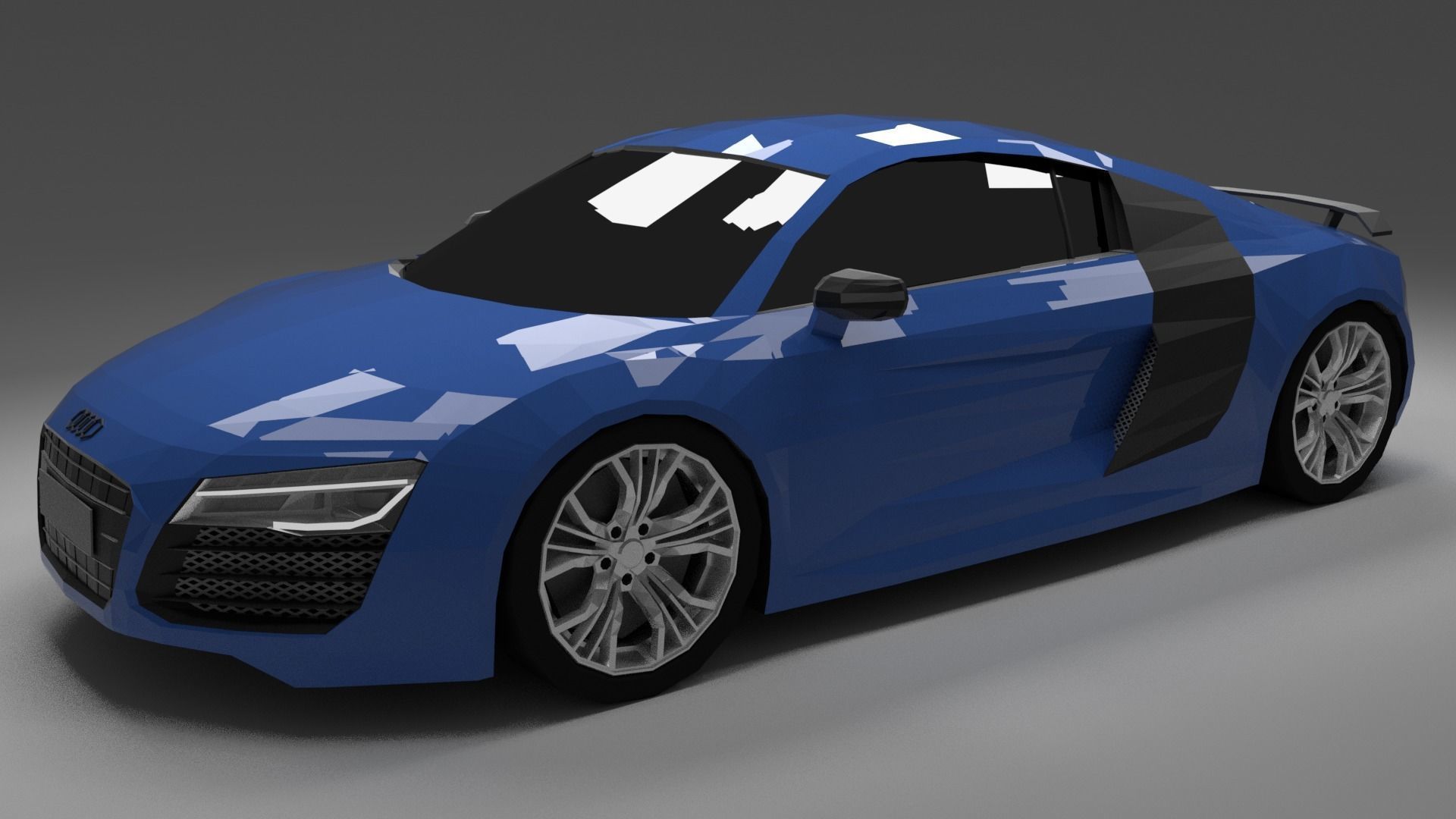 Audi R8 low poly Free 3D model_6