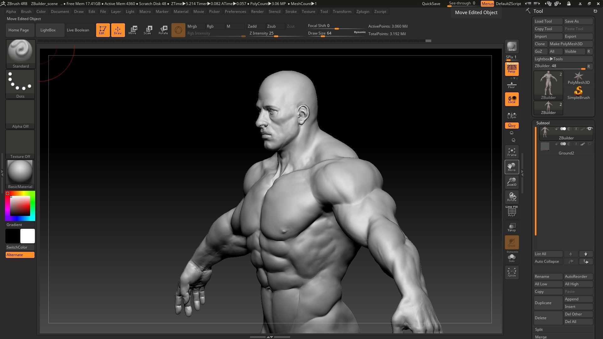 buff black male 3D model_1