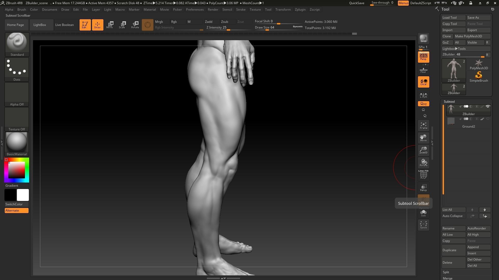 buff black male 3D model_2