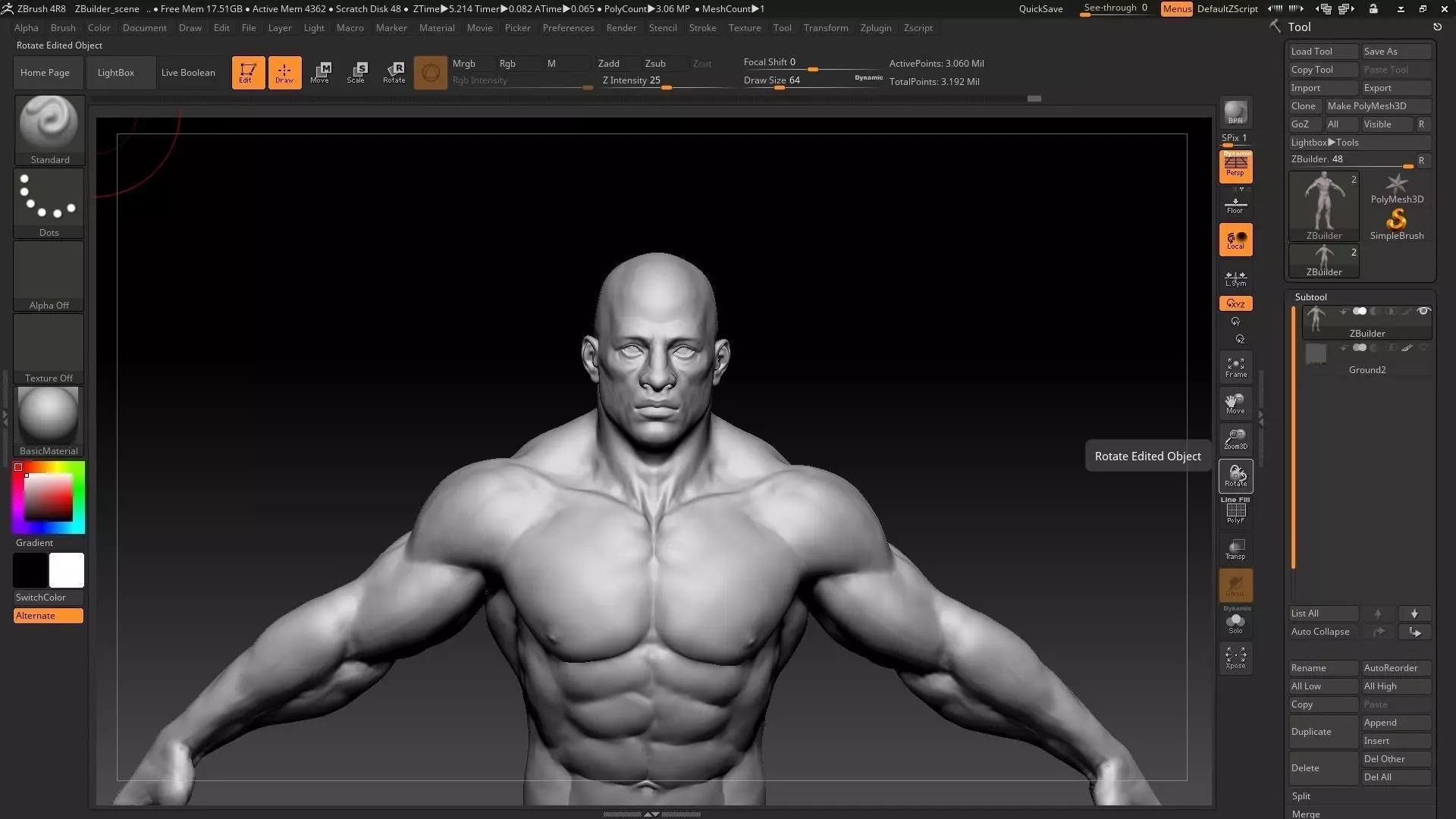 buff black male 3D model_0