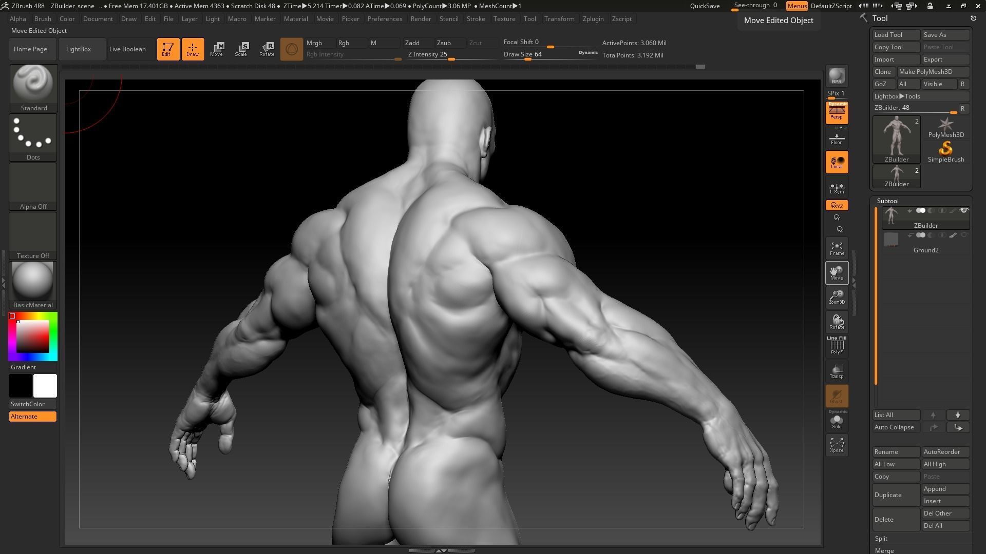 buff black male 3D model_4