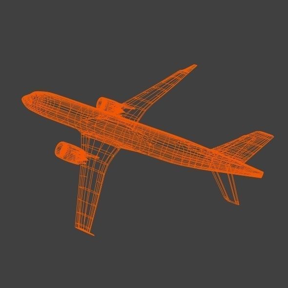 Bombardier cs300 commercial airplane Low-poly 3D model_8