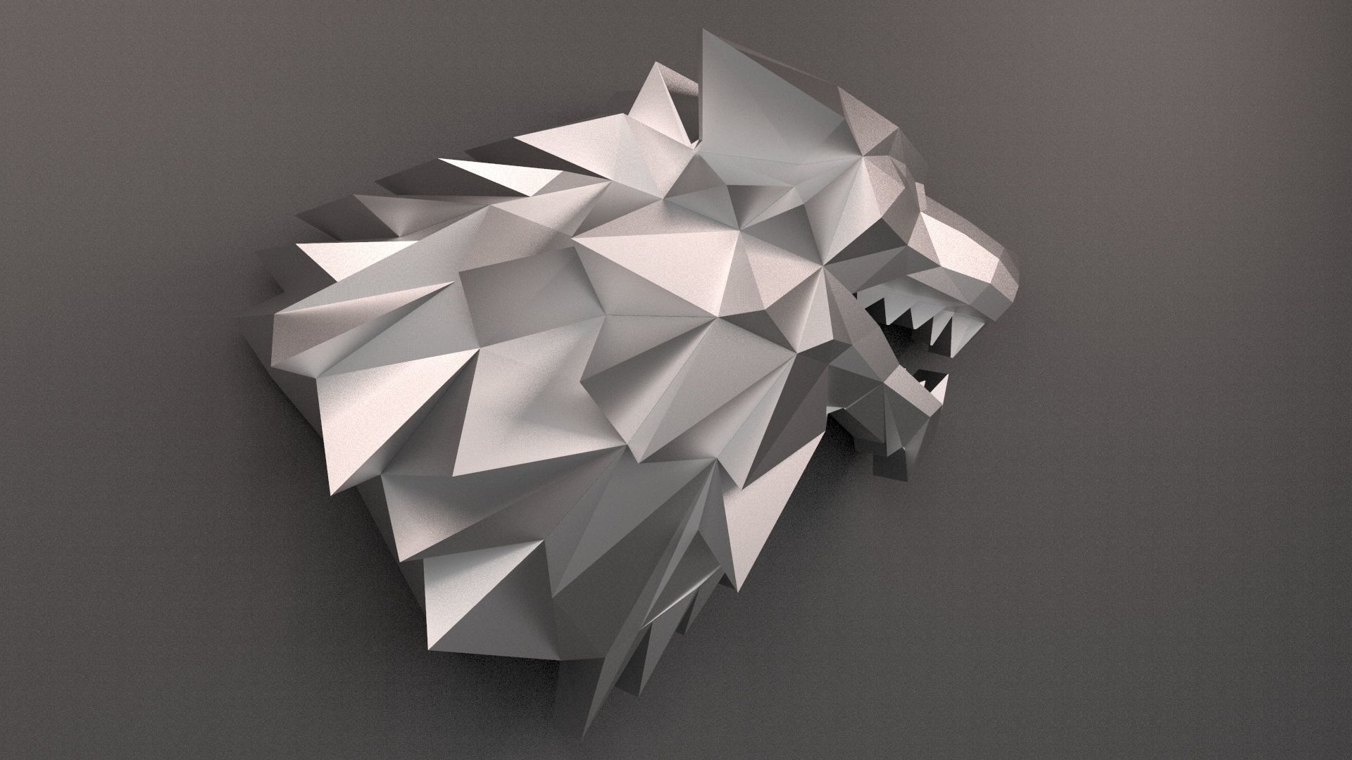 House Stark Sigil low poly 3D print model_2