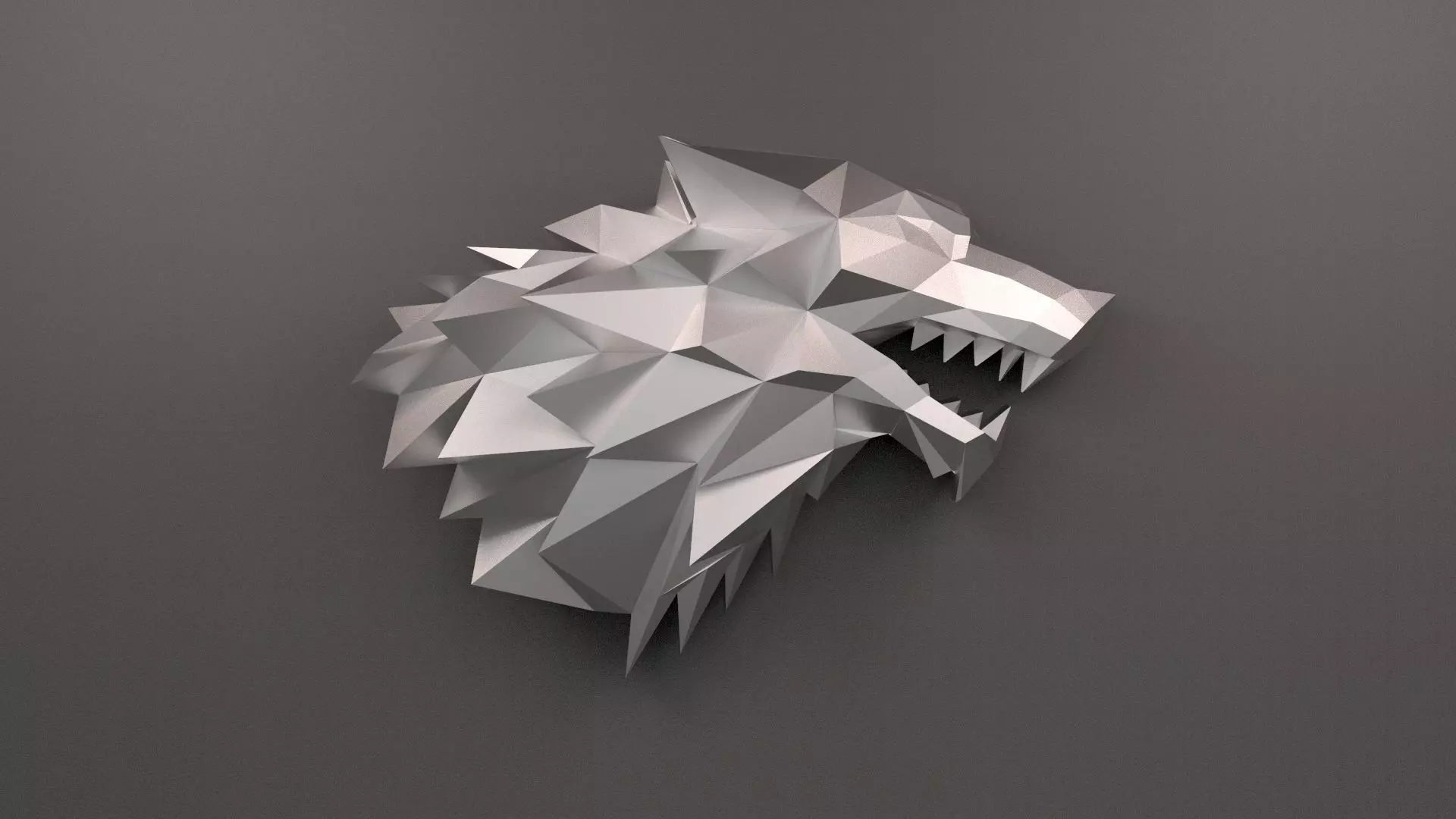 House Stark Sigil low poly 3D print model_0