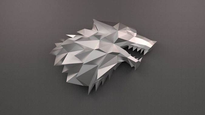 House Stark Sigil low poly 3D print model