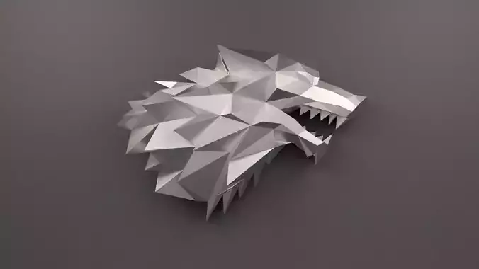 House Stark Sigil low poly 3D print model