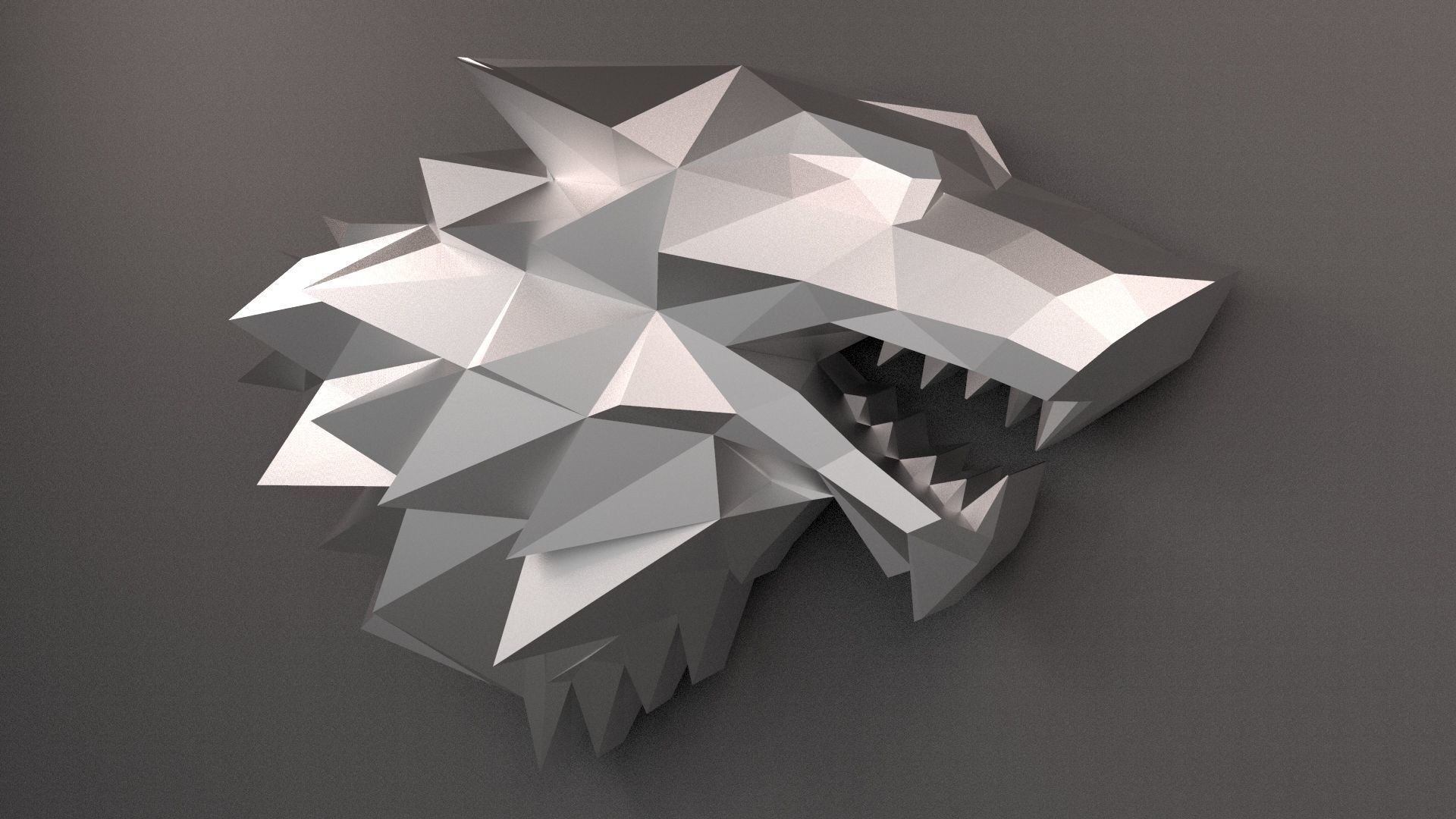 House Stark Sigil low poly 3D print model_1