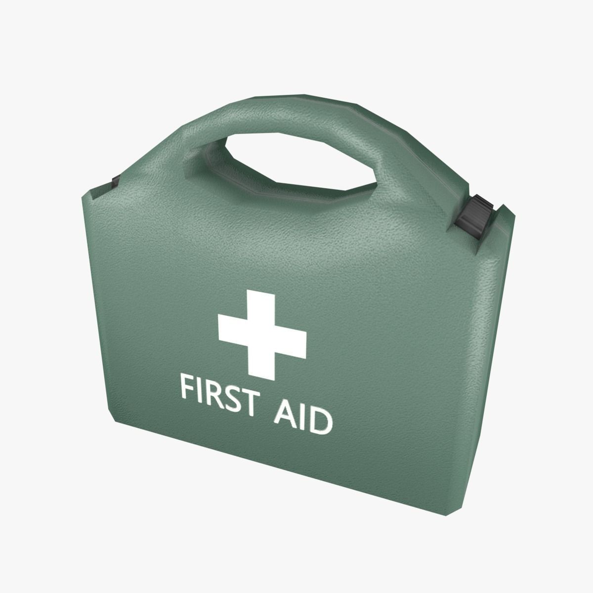 First Aid Kit Plastic Green 2 Low-poly 3D model_6
