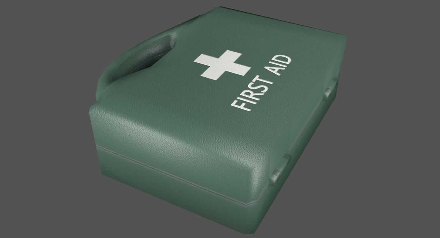 First Aid Kit Plastic Green 2 Low-poly 3D model_3