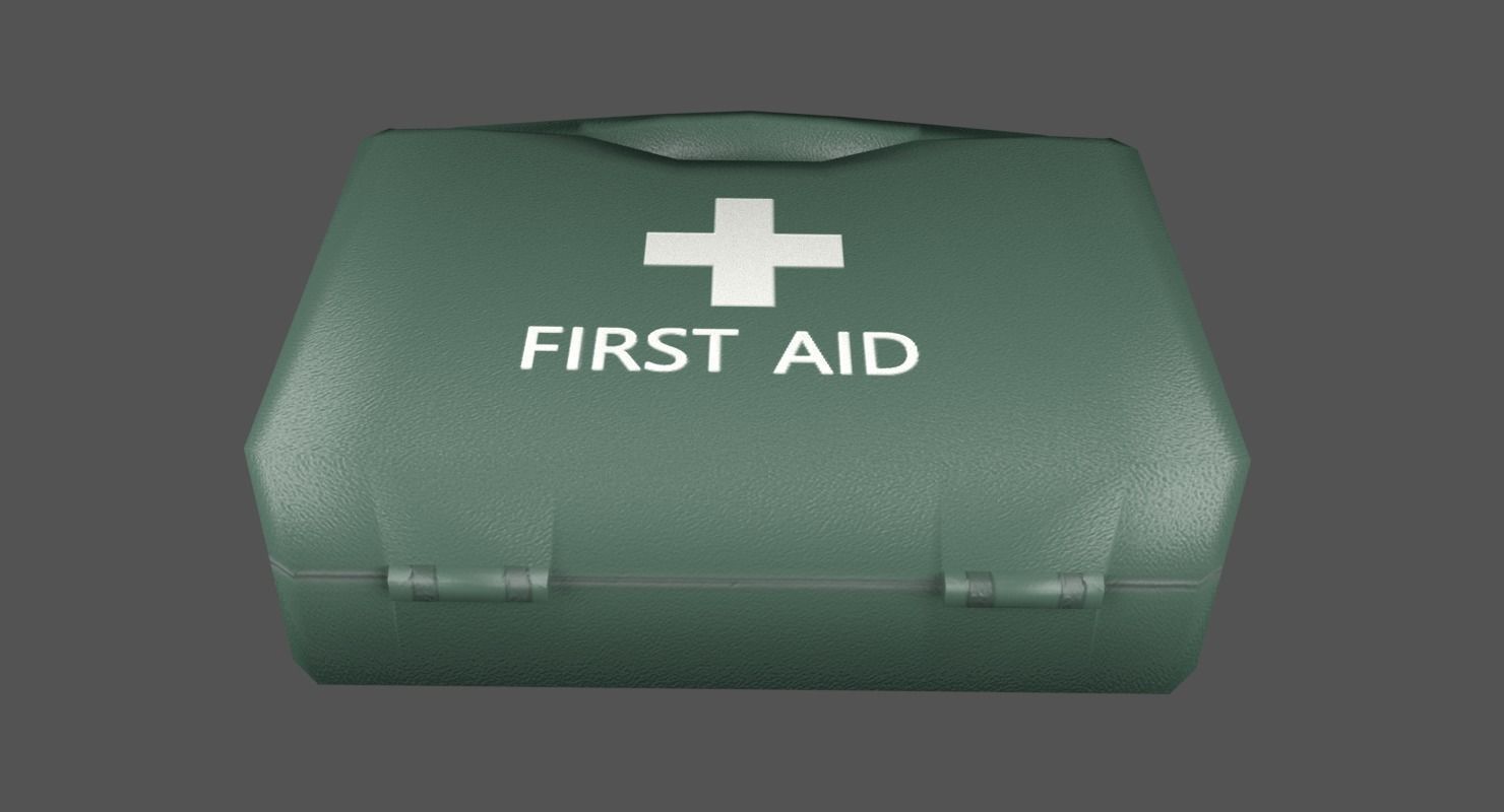 First Aid Kit Plastic Green 2 Low-poly 3D model_4