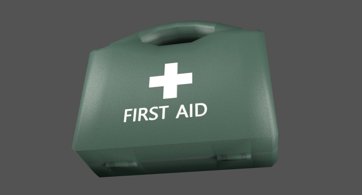 First Aid Kit Plastic Green 2 Low-poly 3D model_5