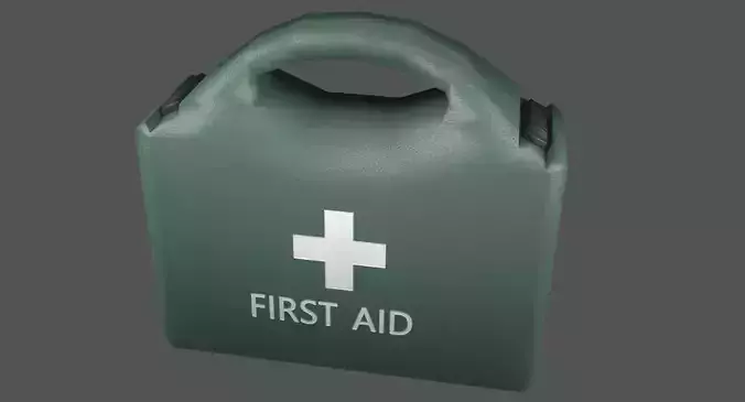 First Aid Kit Plastic Green 2 Low-poly 3D model First Aid Kit Plastic Green 2 Low-poly 3D model