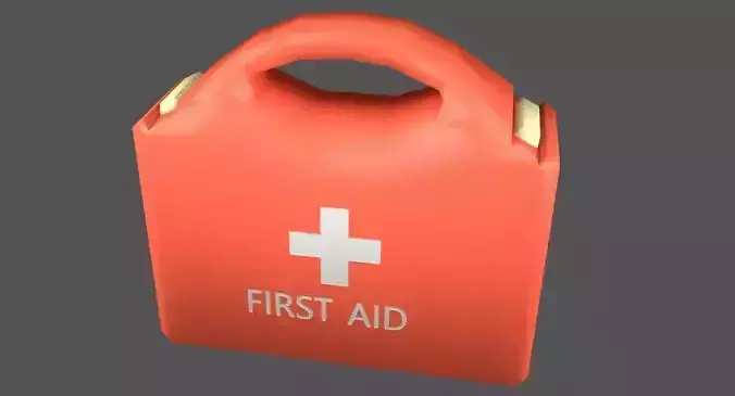 First Aid Kit Plastic Orange Low-poly 3D model First Aid Kit Plastic Orange Low-poly 3D model