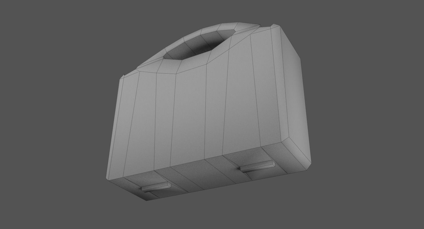 First Aid Kit Plastic Orange Low-poly 3D model_8