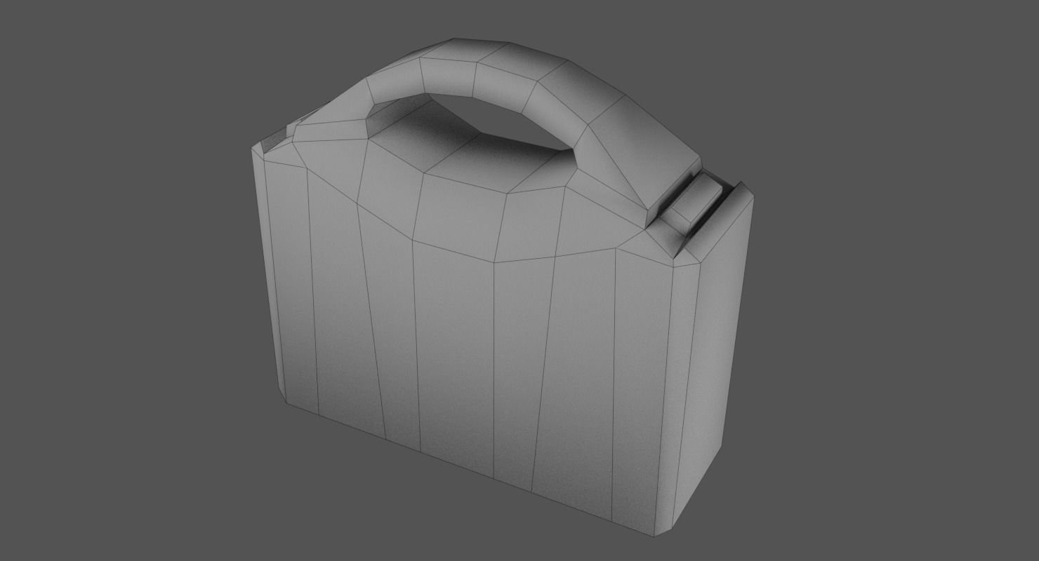 First Aid Kit Plastic Orange Low-poly 3D model_7