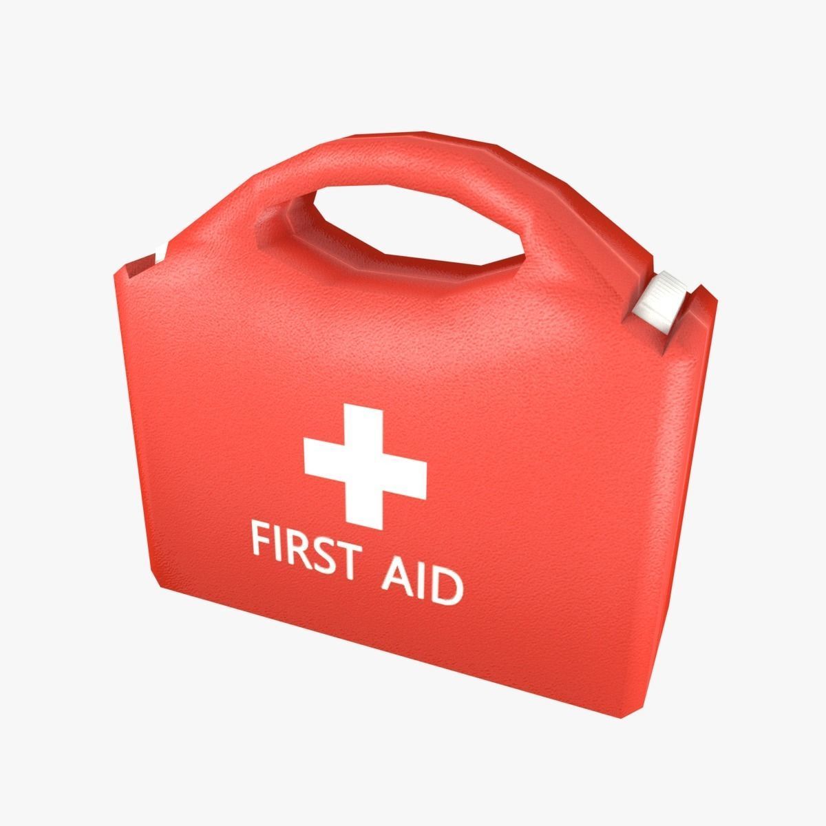 First Aid Kit Plastic Red 2 Low-poly 3D model_6