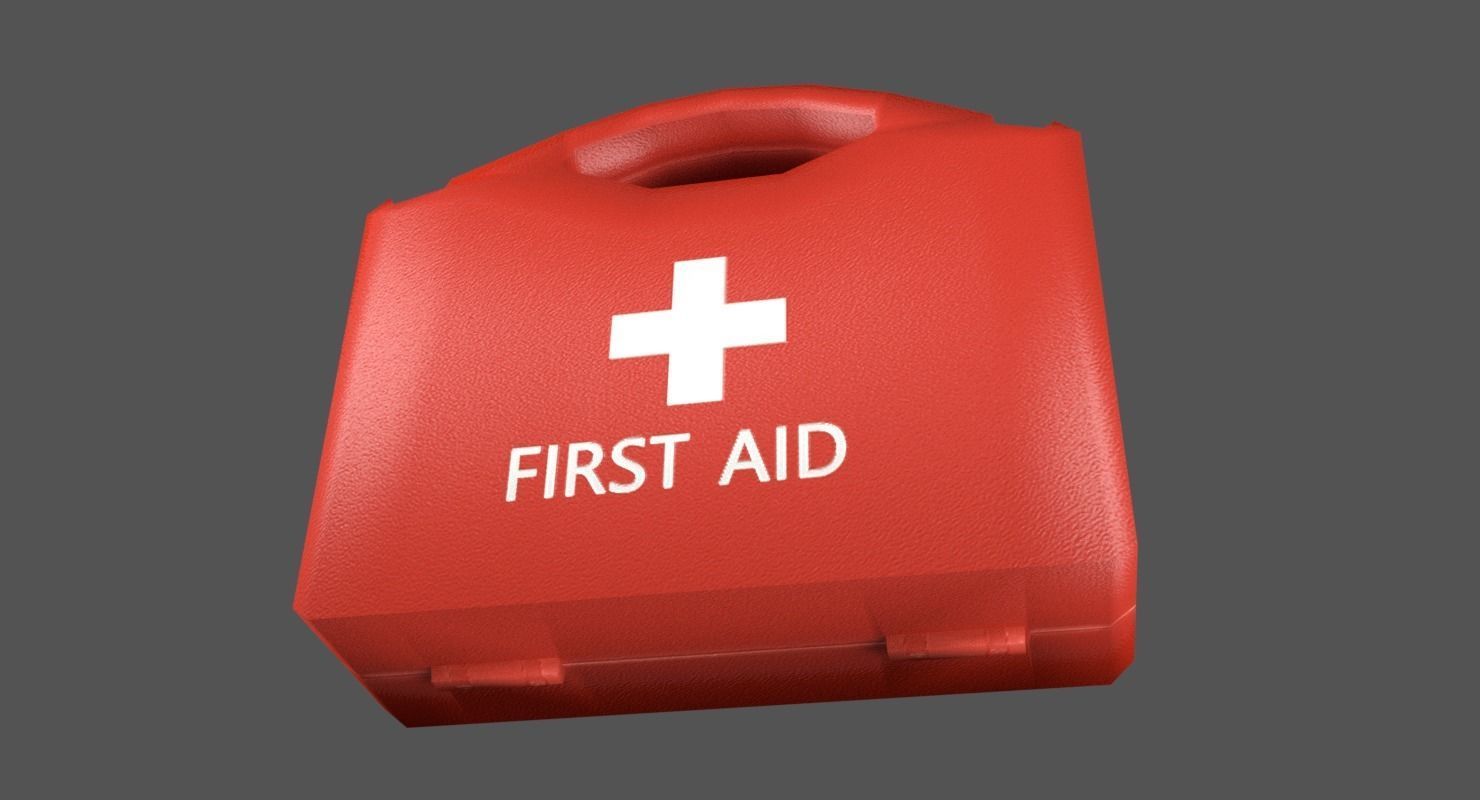 First Aid Kit Plastic Red 2 Low-poly 3D model_5