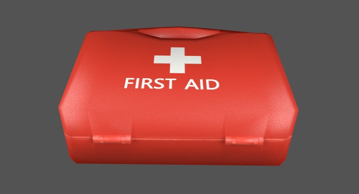 First Aid Kit Plastic Red 2 Low-poly 3D model_4
