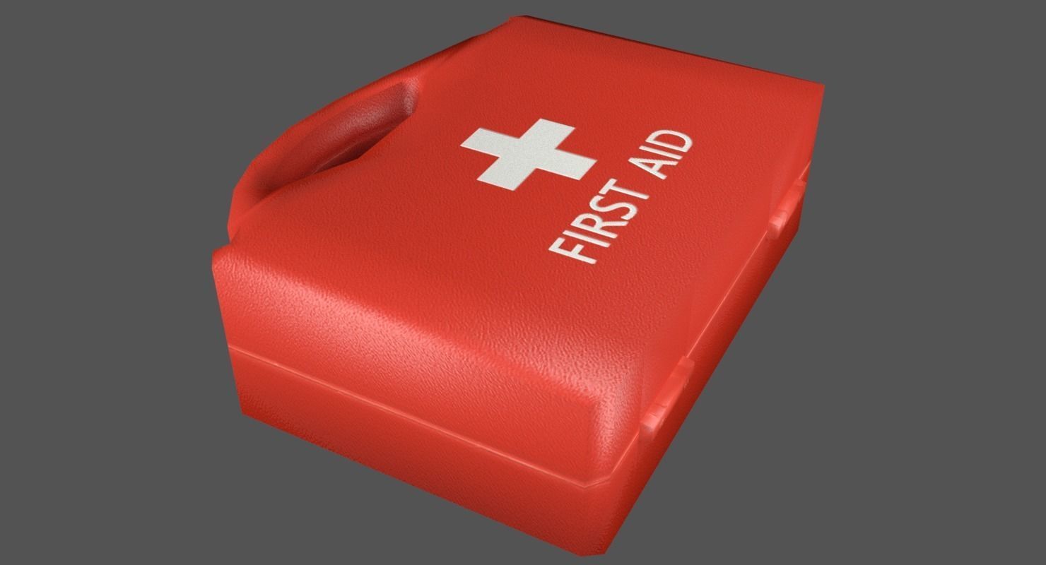 First Aid Kit Plastic Red 2 Low-poly 3D model_3