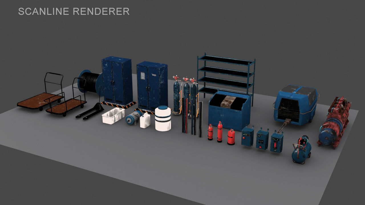 industrial stuff pack Low-poly 3D model_3