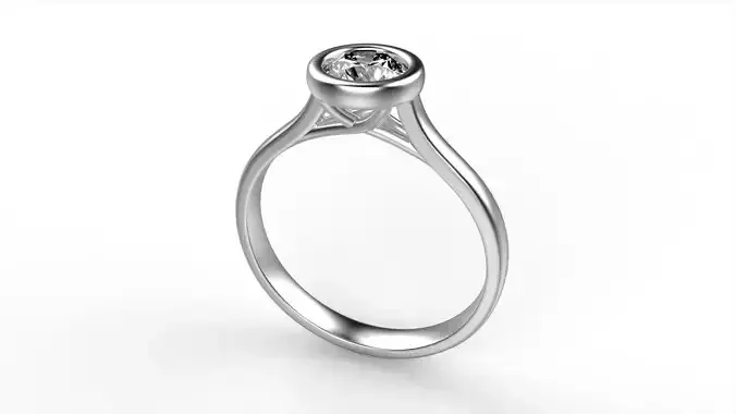 Engagement Ring with Round Diamond All Size