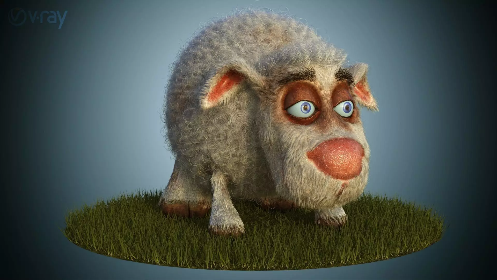 Sheep Dog for production render in Vray 3D model_0