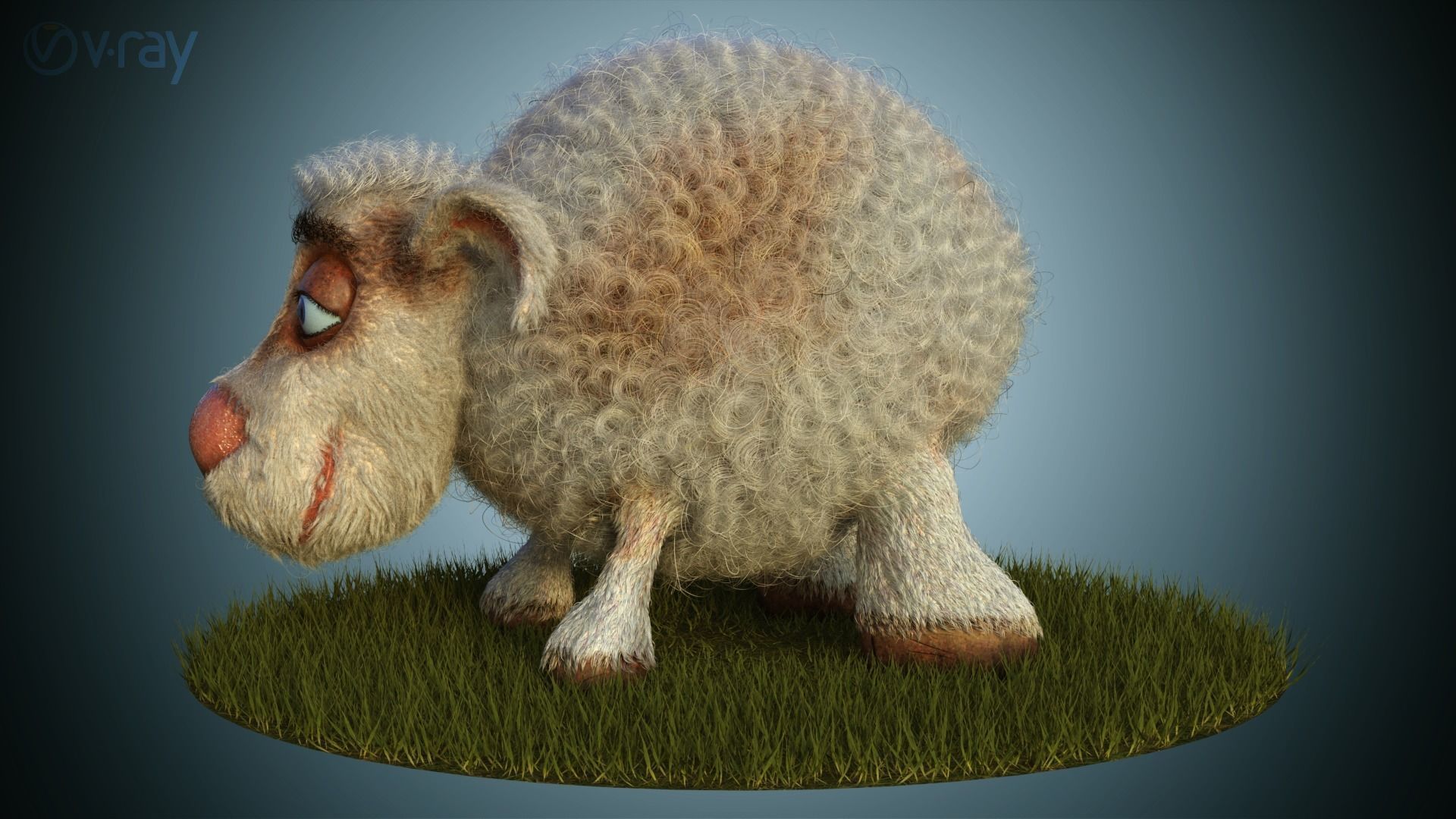 Sheep Dog for production render in Vray 3D model_4