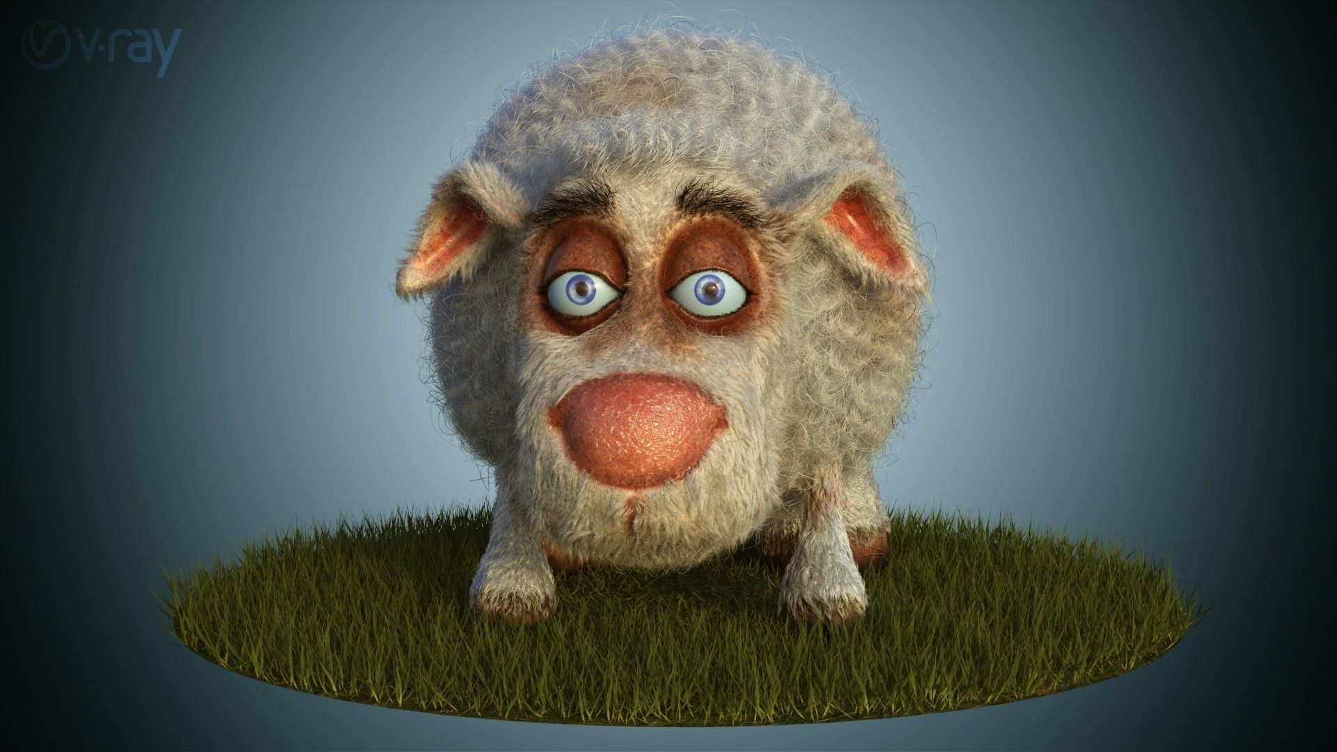 Sheep Dog for production render in Vray 3D model_5