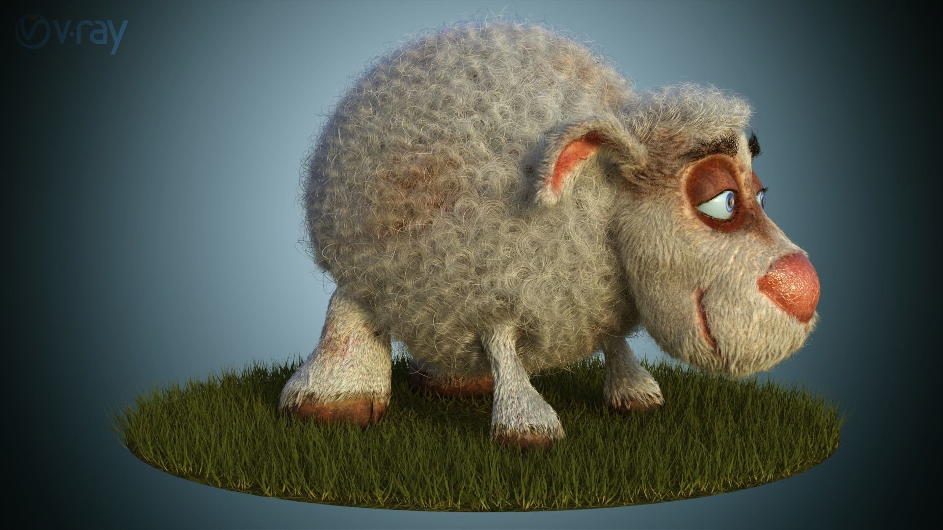 Sheep Dog for production render in Vray 3D model_1
