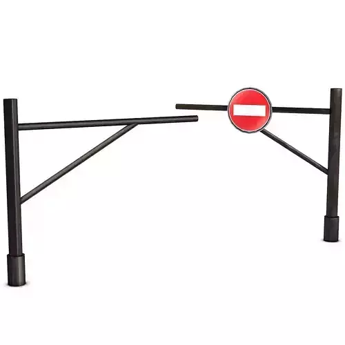 Wooden Barrier Low Poly Low-poly 3D model