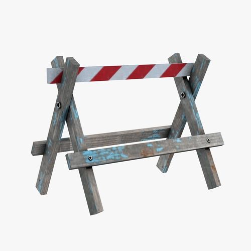 Wooden Barrier  Low-poly 3D model