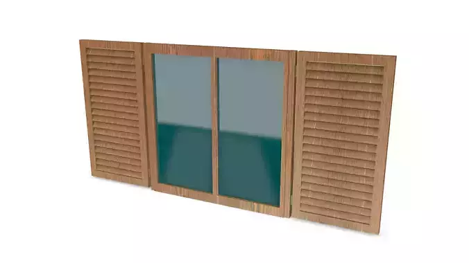 Low Poly Wooden Window