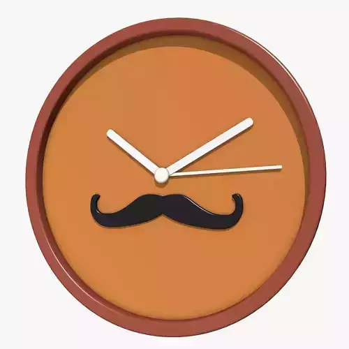 Funny Wall Clock with Moustache