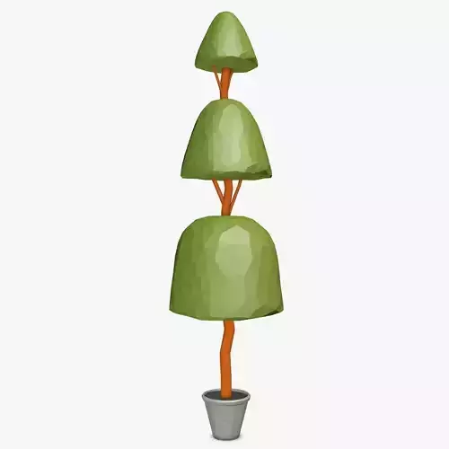 Low Poly Topiary tree in pot