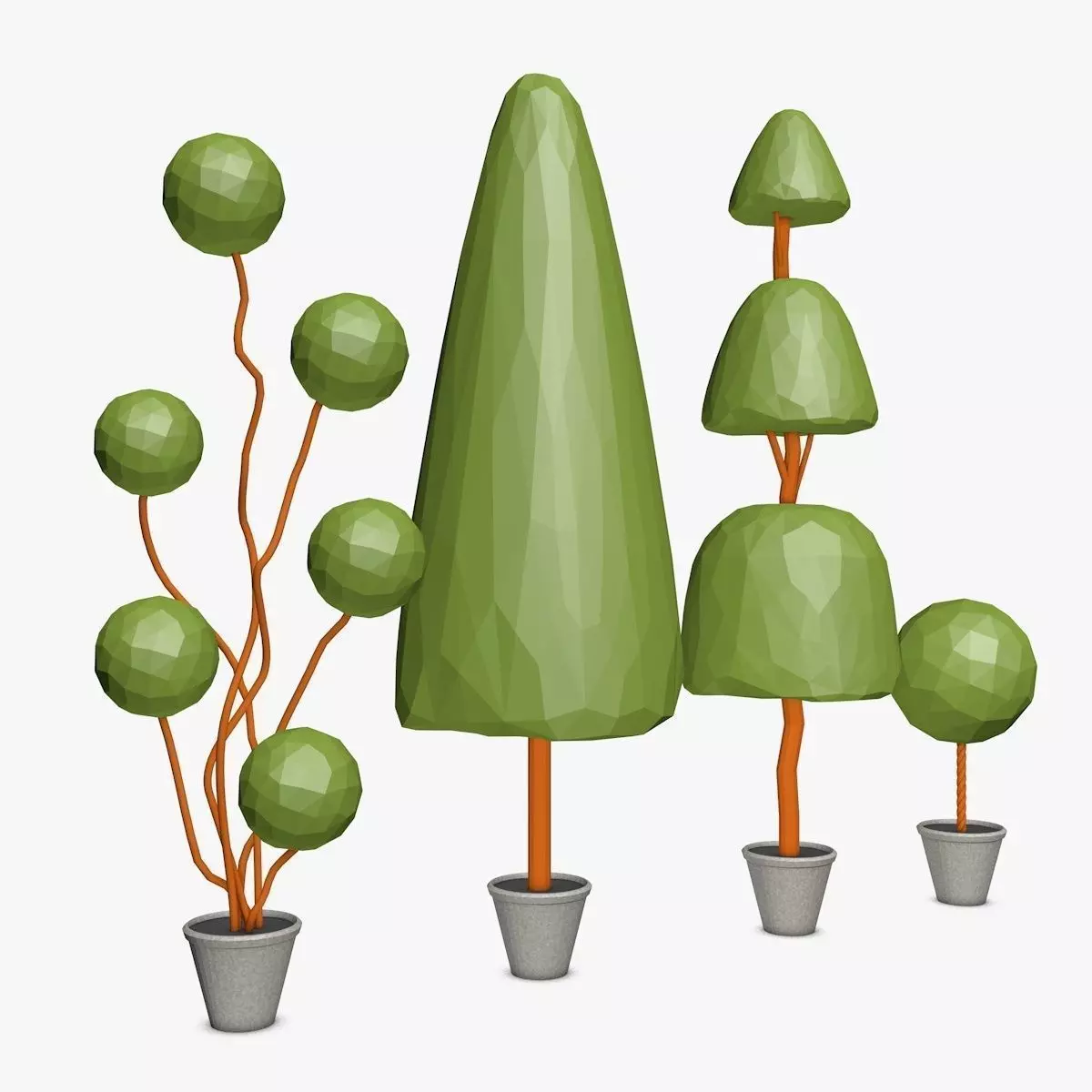 Low Poly Topiary tree in pot Low-poly 3D model