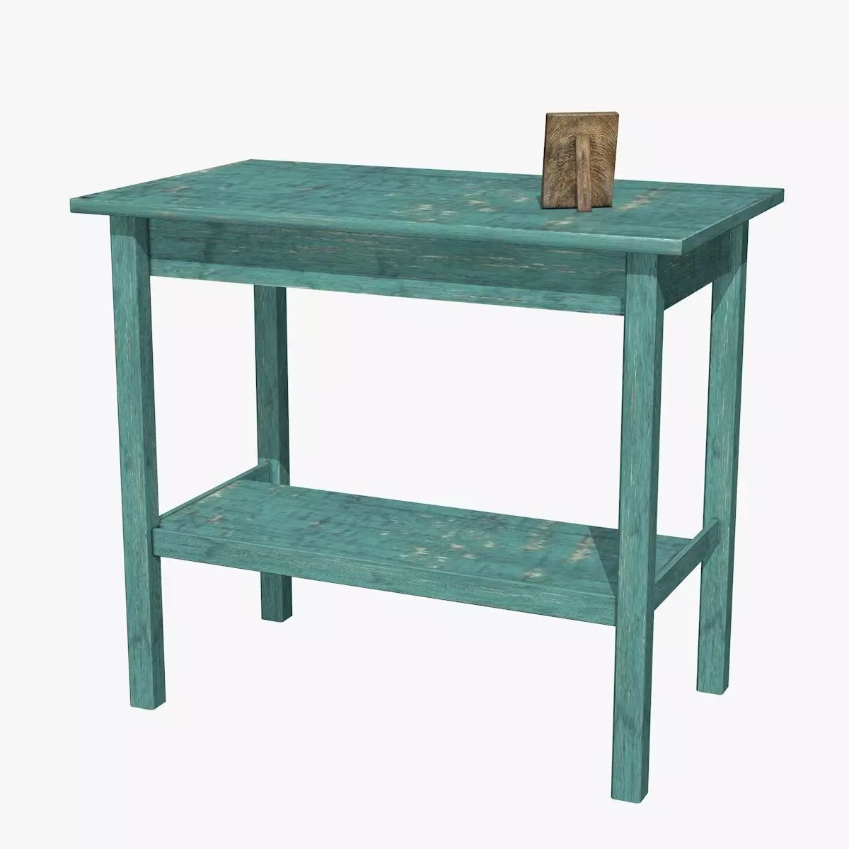 Blue Table with Chair Low-poly 3D model_13