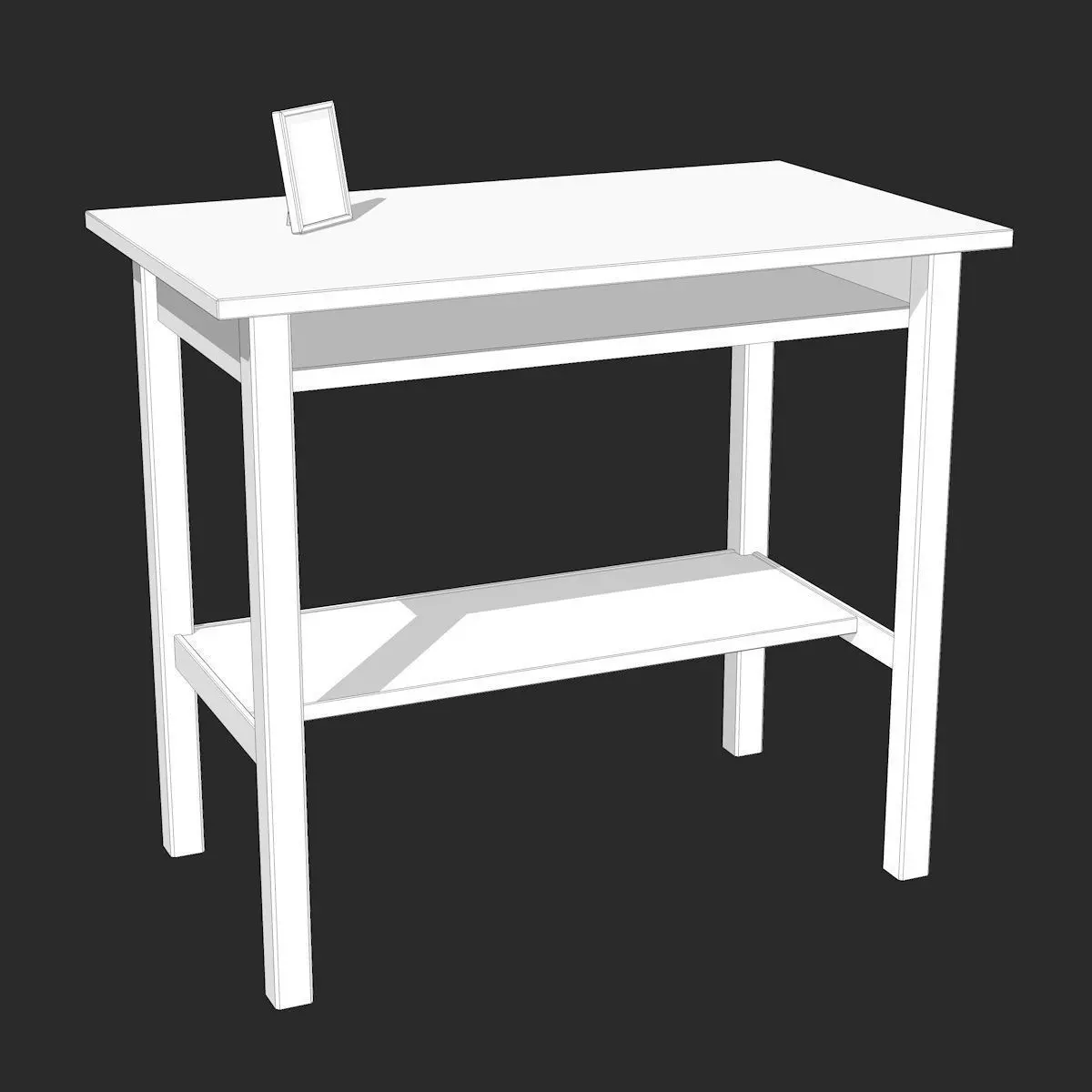 Blue Table with Chair Low-poly 3D model_11