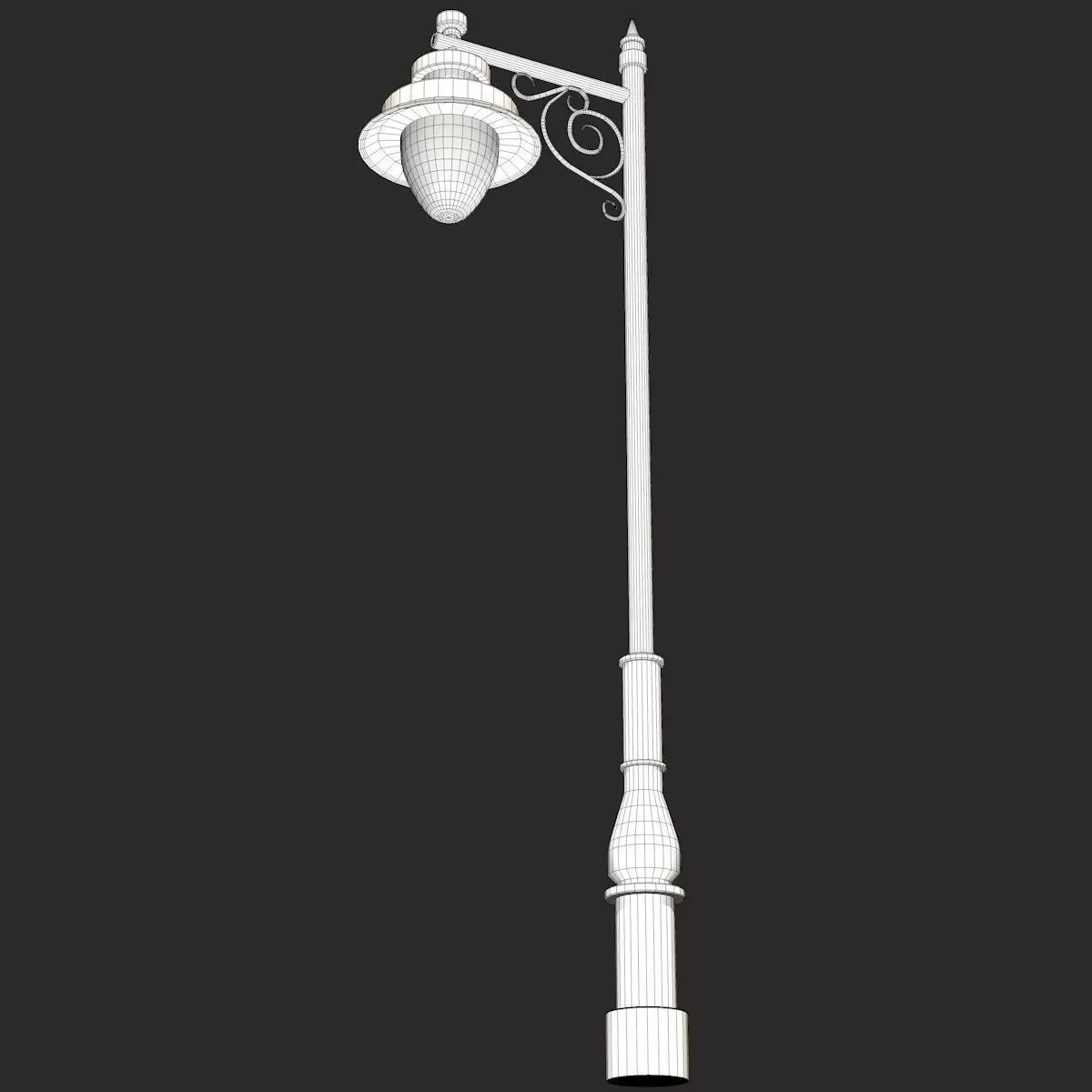 Street Lantern Low-poly 3D model_0