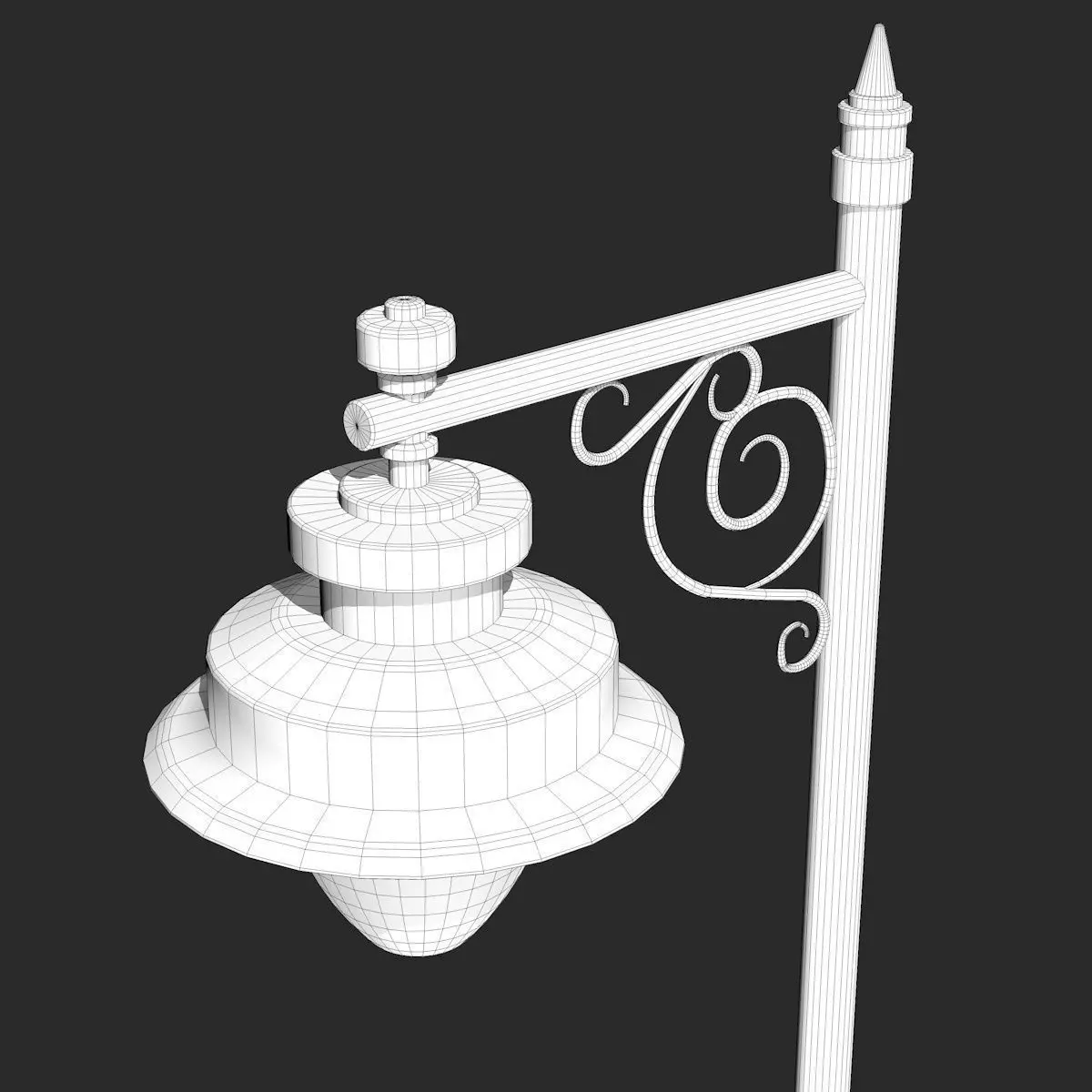 Street Lantern Low-poly 3D model_4