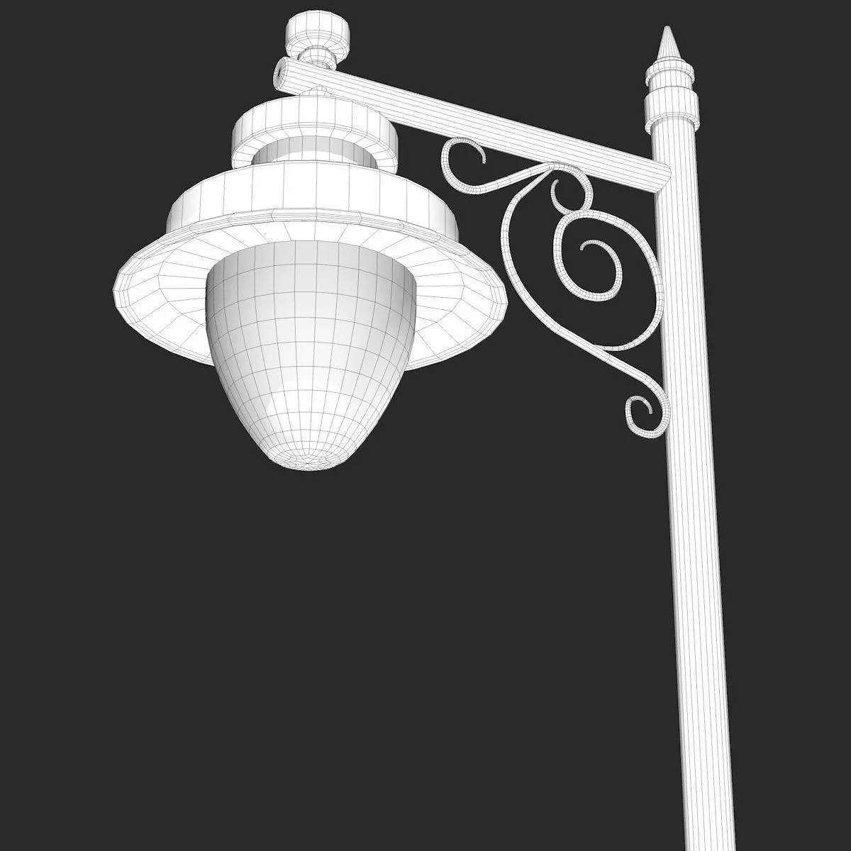 Street Lantern Low-poly 3D model_7
