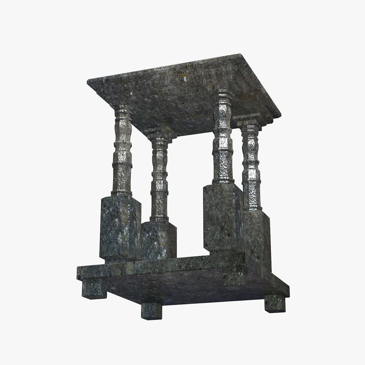 Black Celtic Stone Table Low-poly 3D model_4