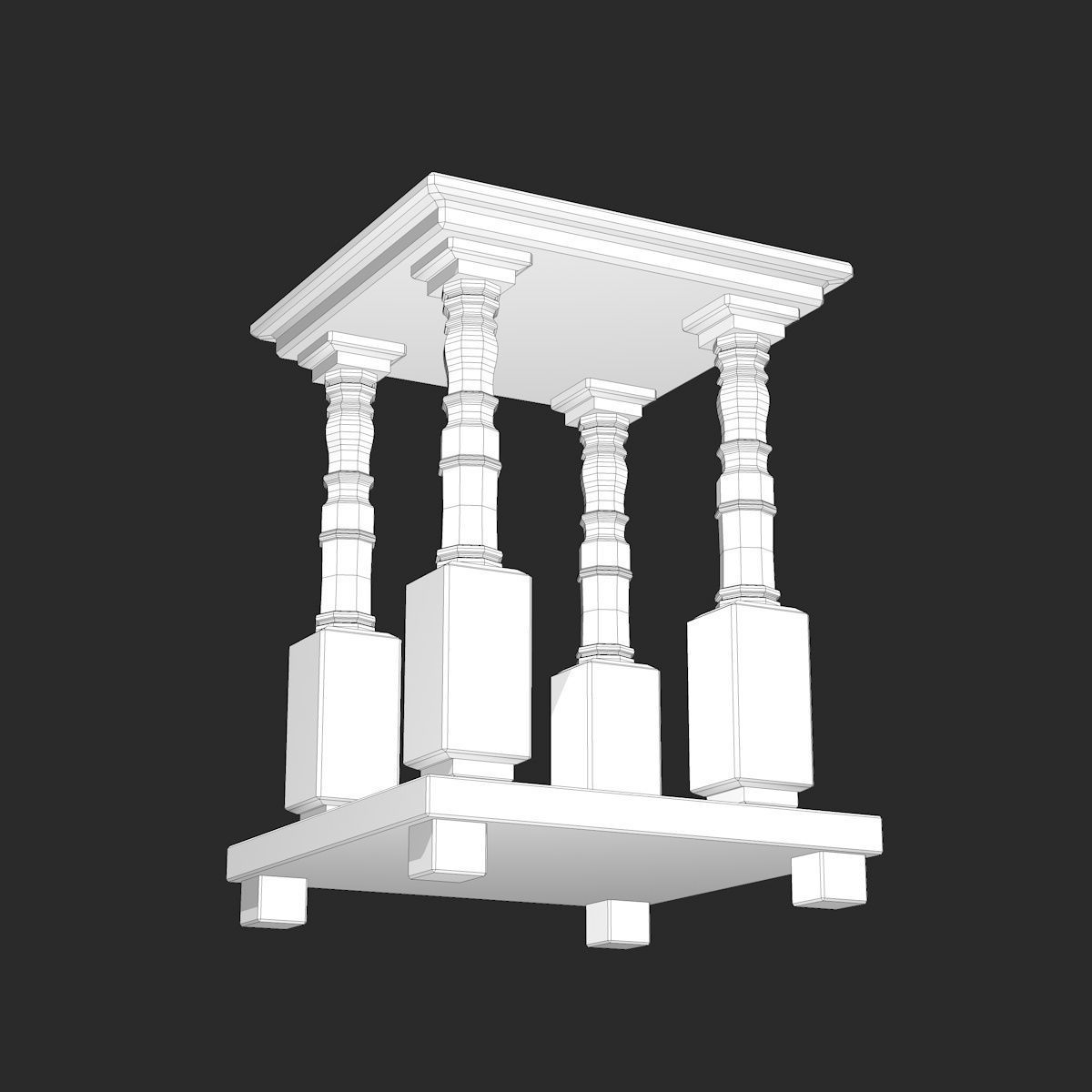 Black Celtic Stone Table Low-poly 3D model_6