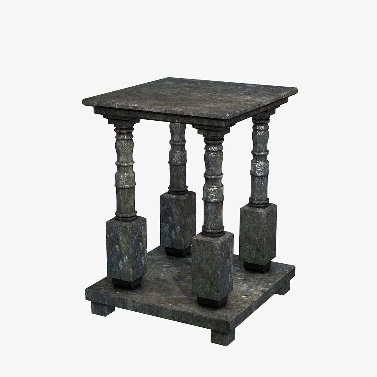 Black Celtic Stone Table Low-poly 3D model_3