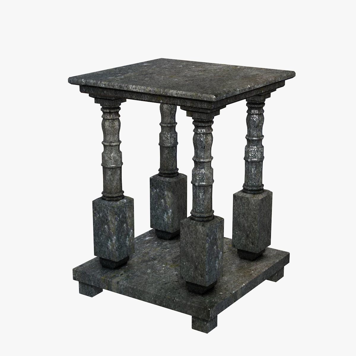 Black Celtic Stone Table Low-poly 3D model_1