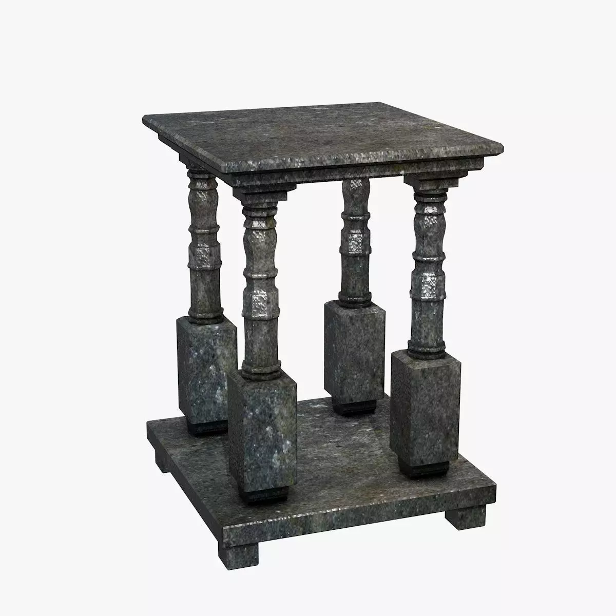 Black Celtic Stone Table Low-poly 3D model_0