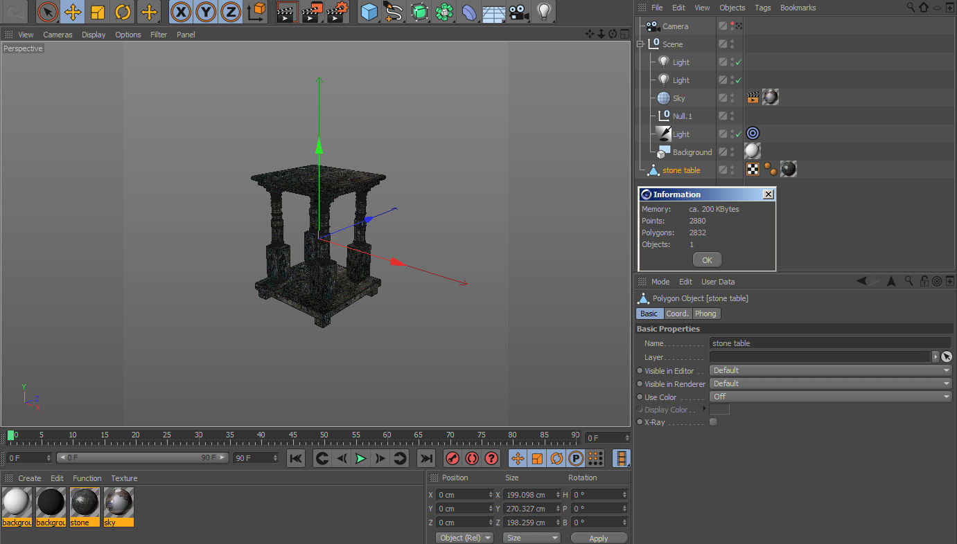 Black Celtic Stone Table Low-poly 3D model_5