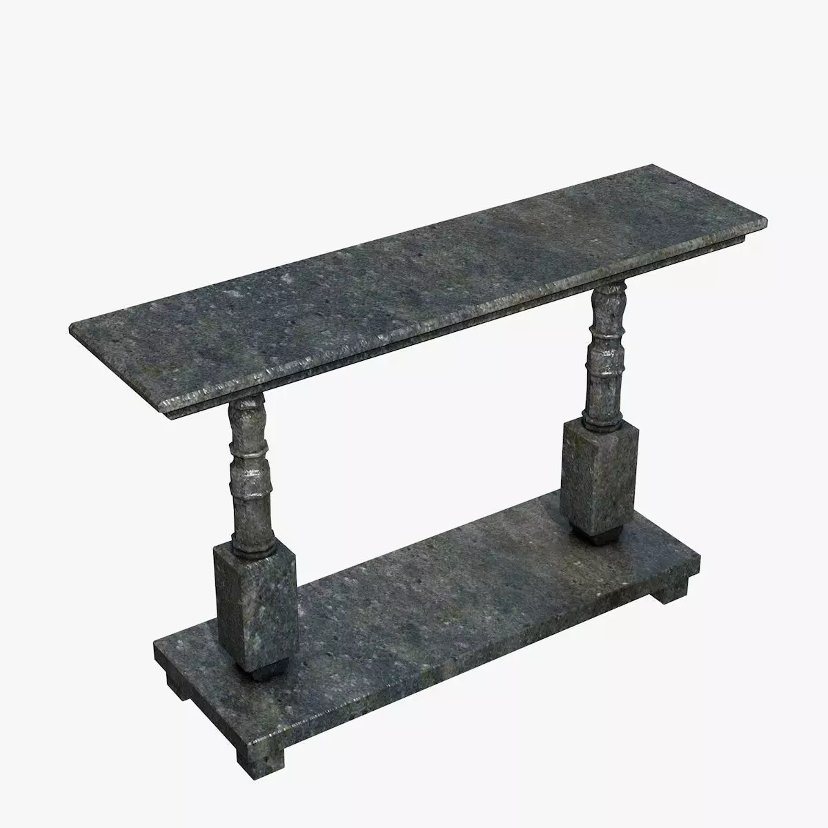 Ancient Black Stone Table Low-poly 3D model_0