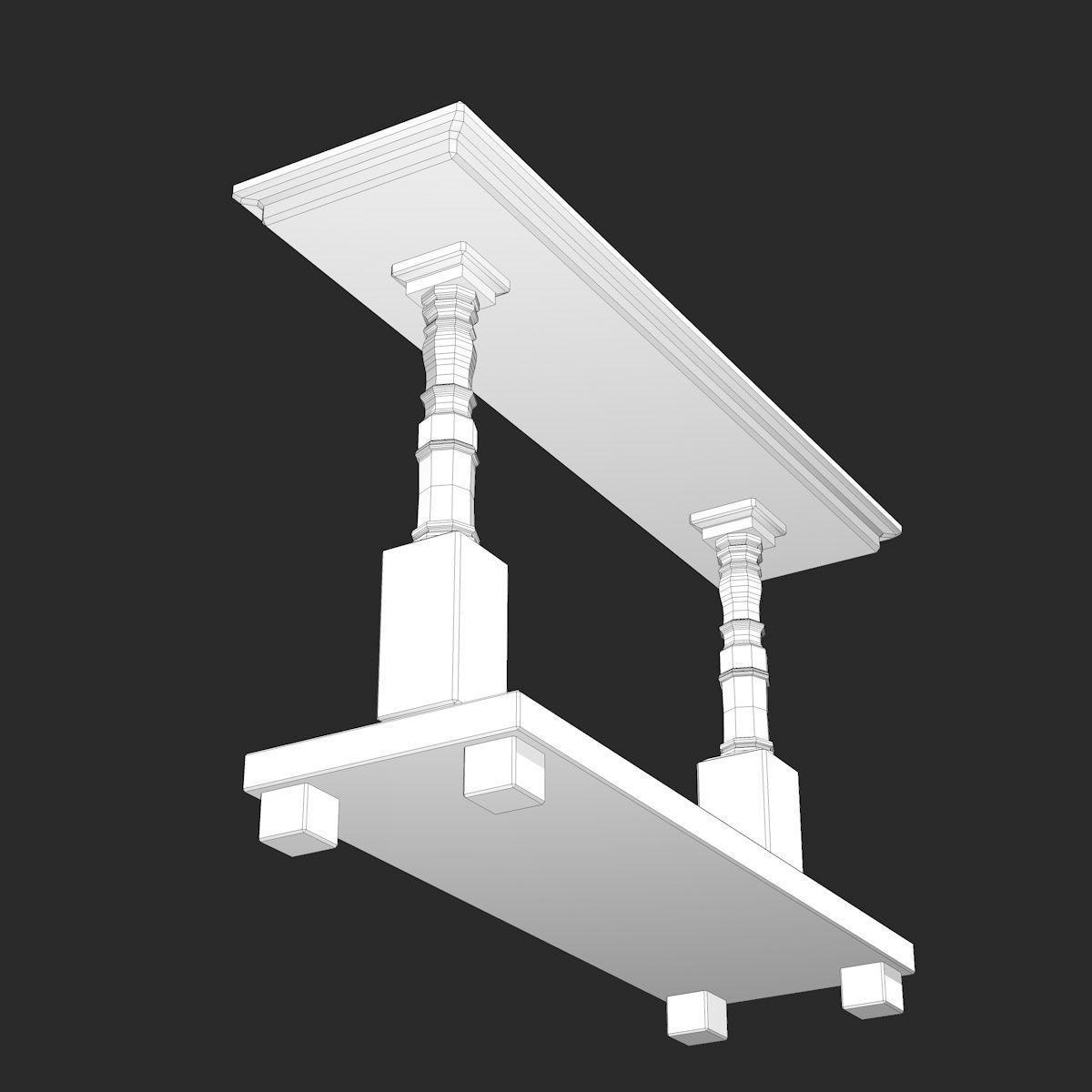 Ancient Black Stone Table Low-poly 3D model_5